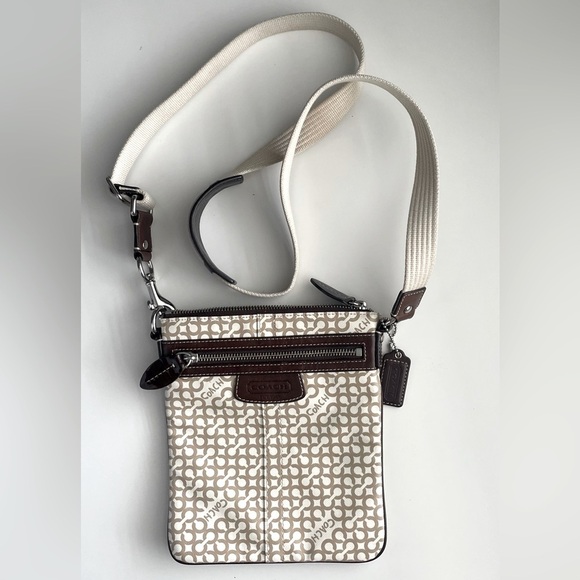 Coach Handbags - COACH Signature Coated Canvas & Leather Crossbody Bag